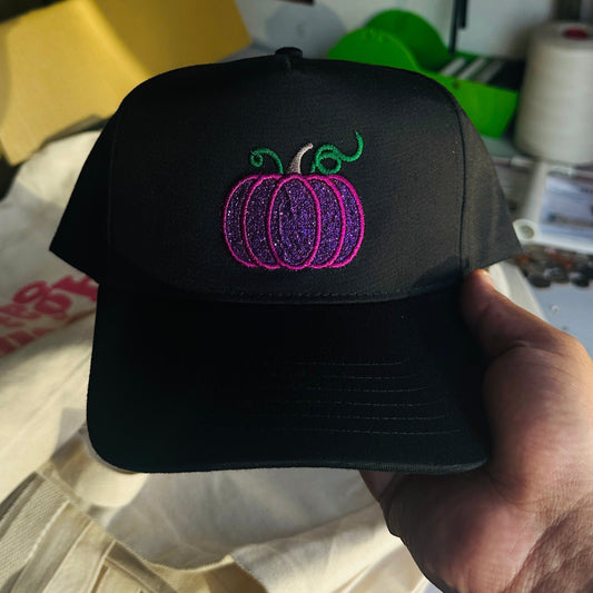 Purple Glitter Pumpkin Hat